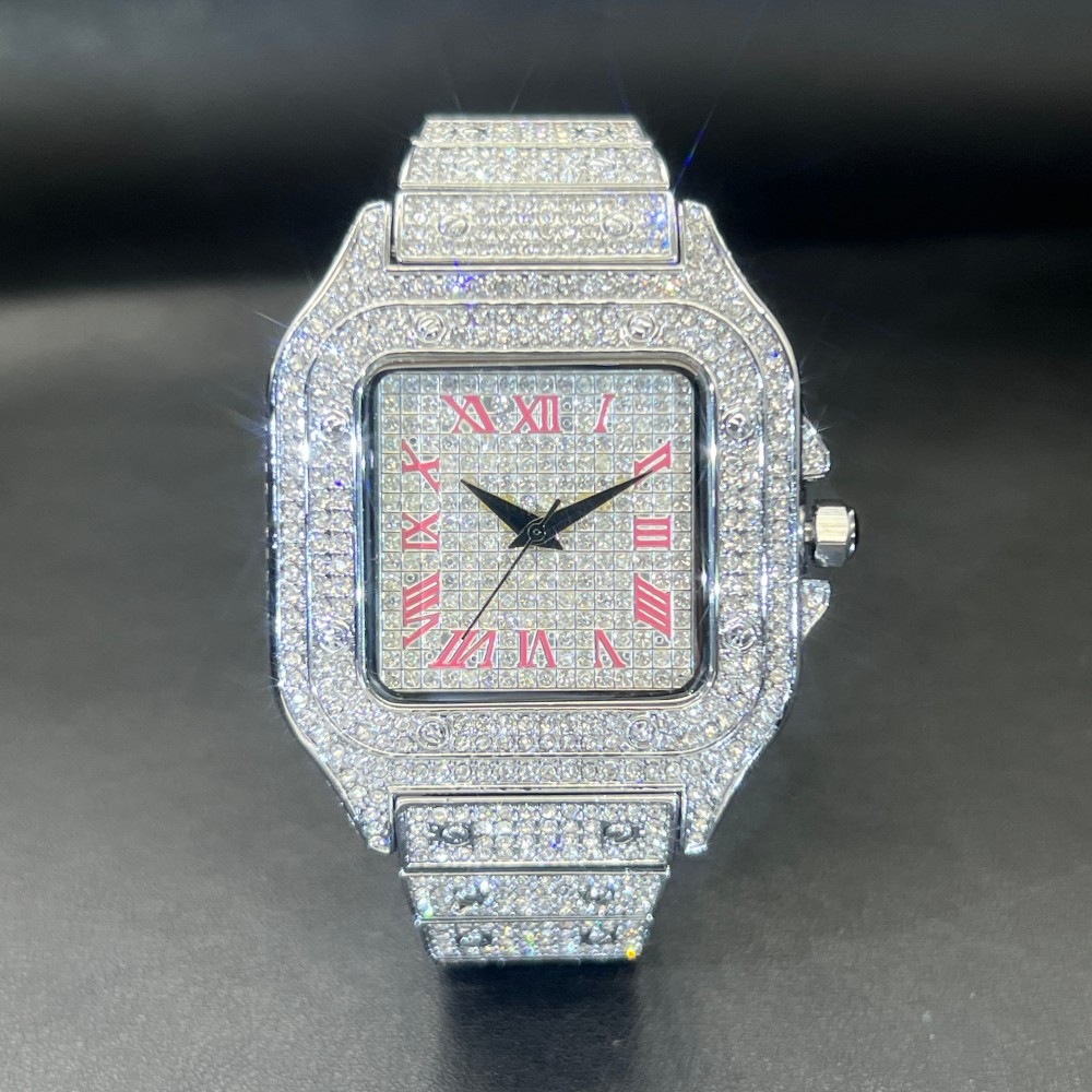 MISSFOX Iced Out Men Watch Squ - огляд і ціна Luxury Watch Iceberg