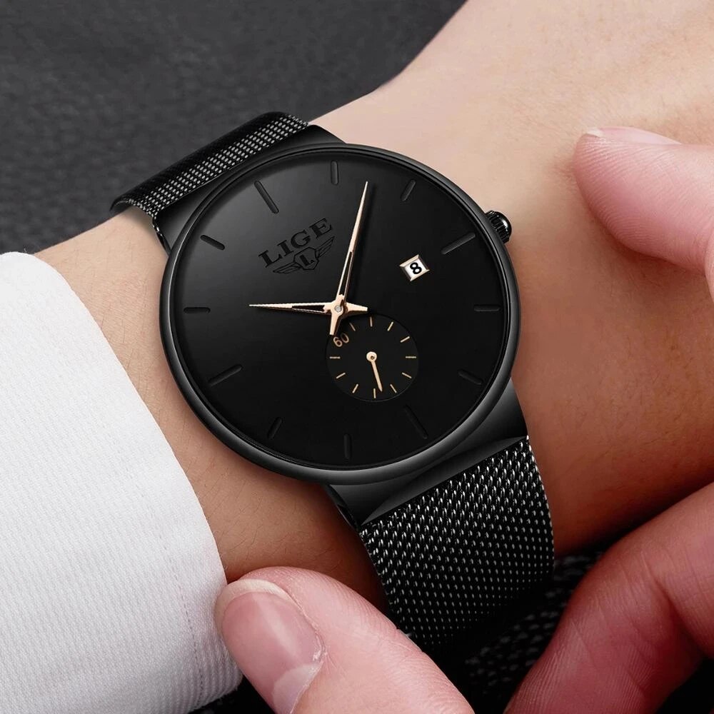 LIGE Fashion Mens Watches Top  - огляд і ціна Luxury Watch Top 10